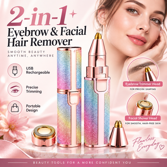 2-in-1 Flawless Facial & Eyebrow Hair Remover | Precision Trimmer
